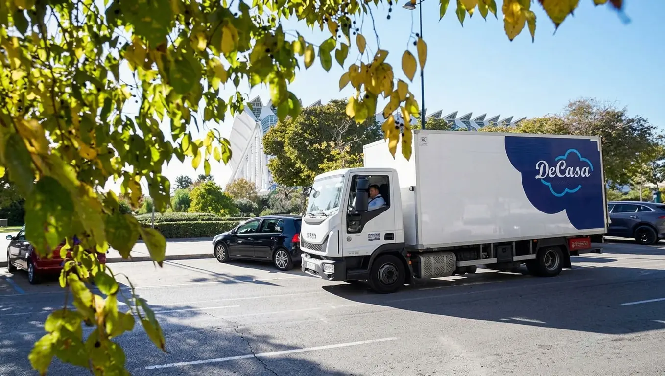 camión refrigerado en ruta de distribución