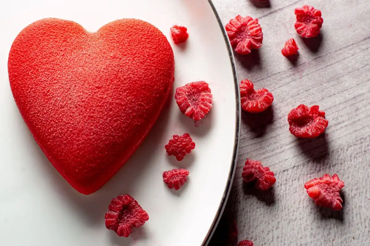 corazón de frambuesa