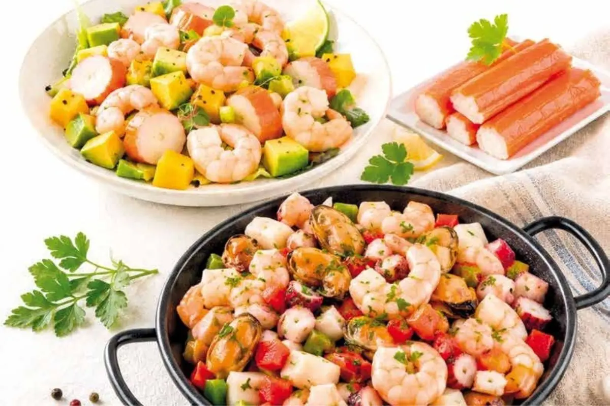 ensaladas frescas de mariscos