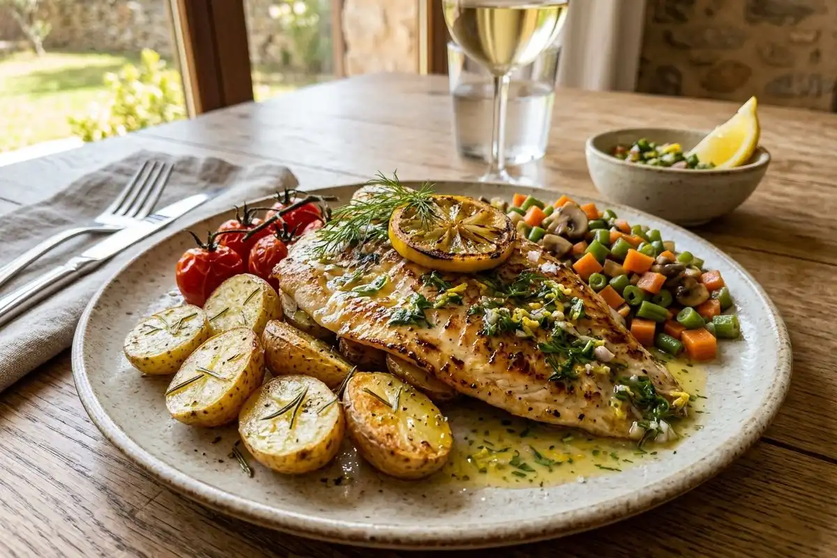 tilapia con salteado campestre